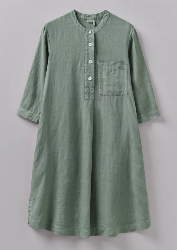 Half Placket Linen Nightshirt | Sage sold by TOAST