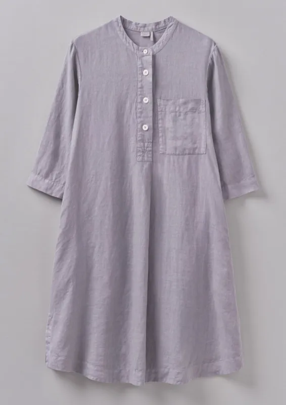 Half Placket Linen Lounge Dress | Blue Stone sold by TOAST