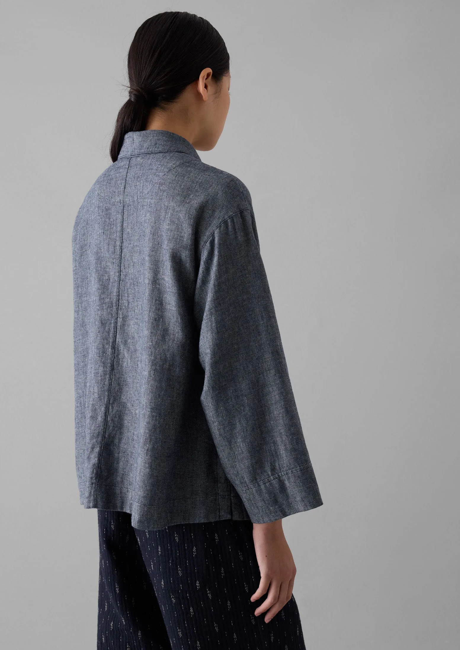 Cotton Linen Twill Shirt | Indigo Blue sold by TOAST product image thumbnail 5