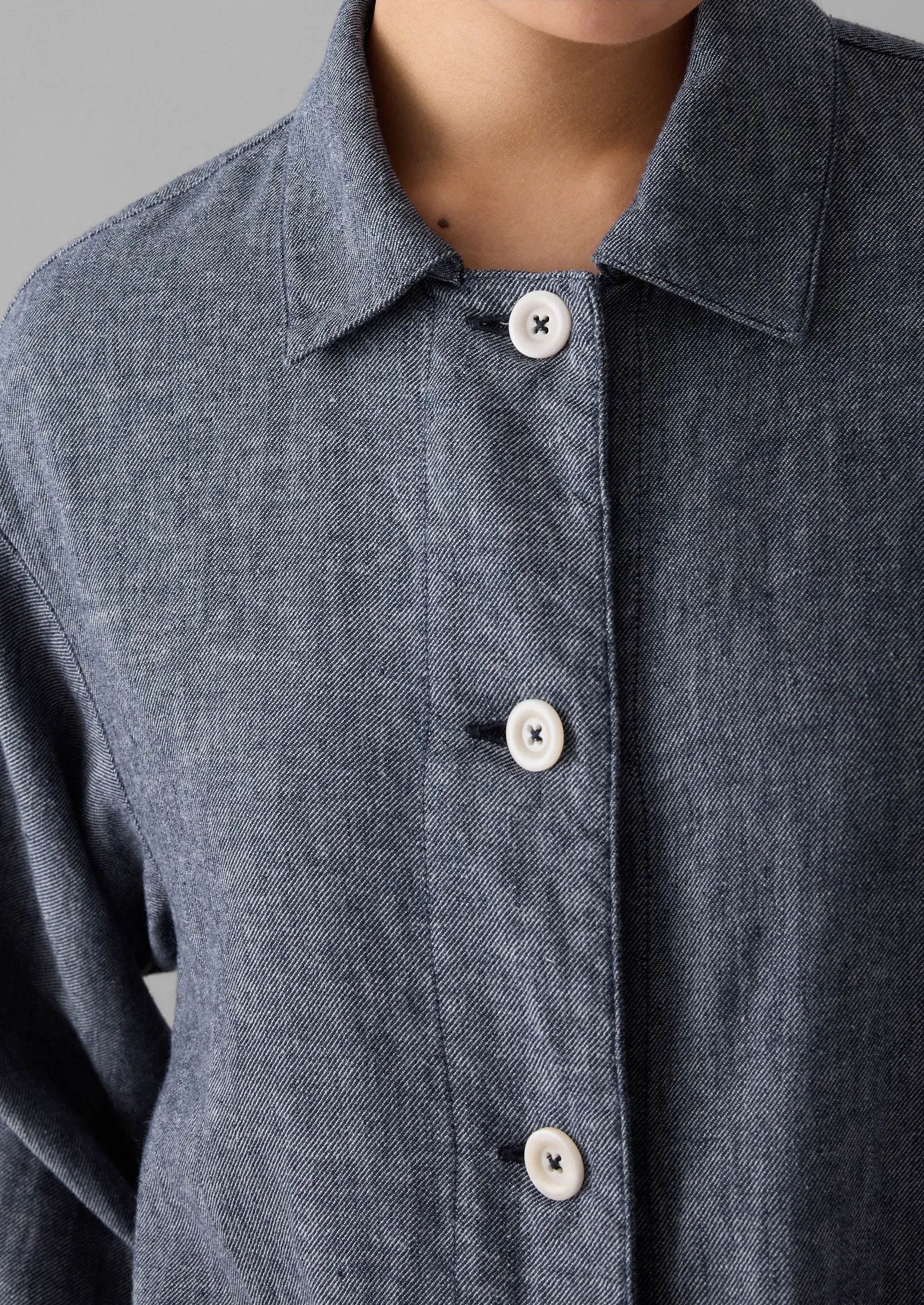 Cotton Linen Twill Shirt | Indigo Blue sold by TOAST product image thumbnail 4