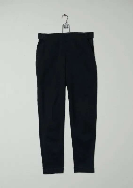 Reworn Slim Cotton Trousers Size 10 (195) | Black made by TOAST