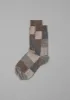 Rove Patchwork Wool Socks | Grey Multi sold by TOAST