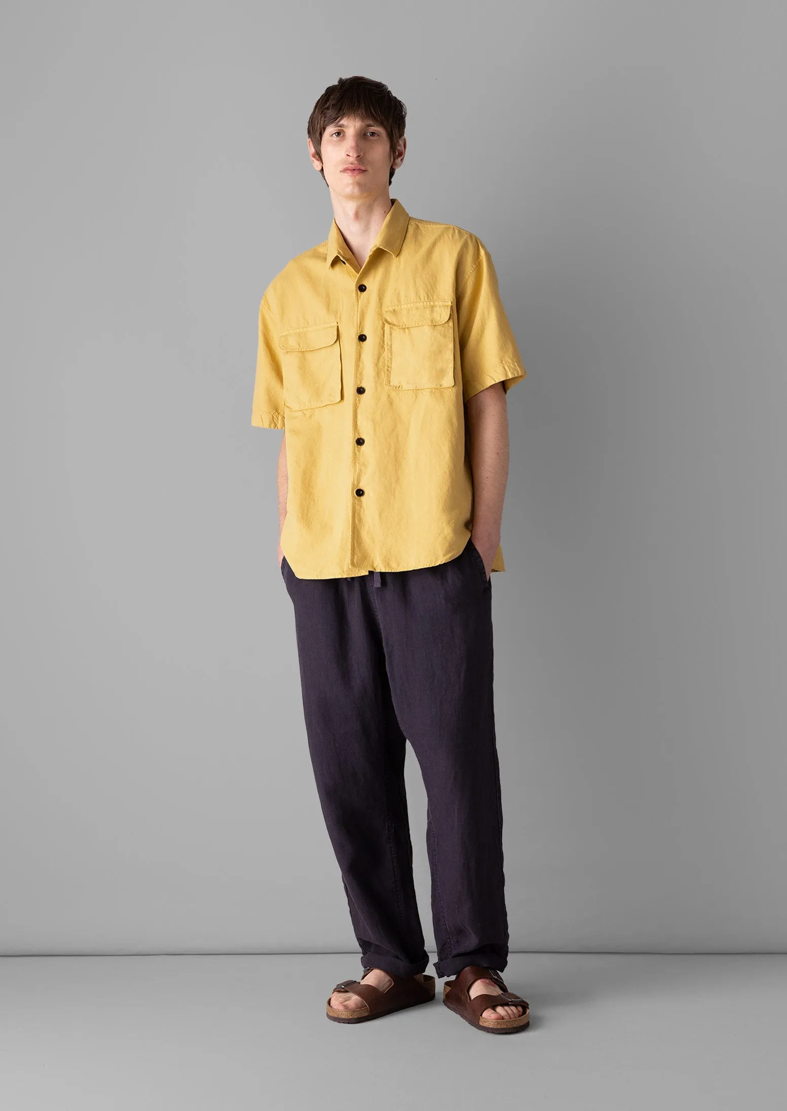 Dropped Shoulder Cotton Linen Shirt | Soft Yellow sold by TOAST product image thumbnail 4