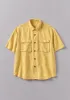 Dropped Shoulder Cotton Linen Shirt | Soft Yellow sold by TOAST