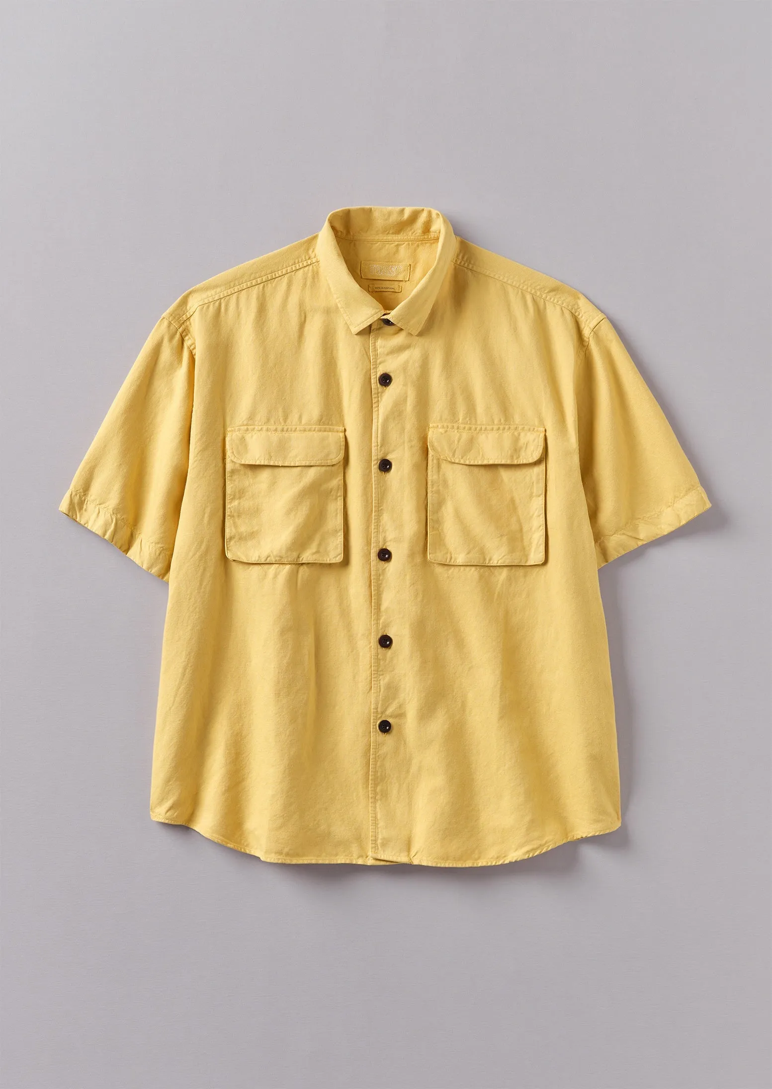 Dropped Shoulder Cotton Linen Shirt | Soft Yellow sold by TOAST