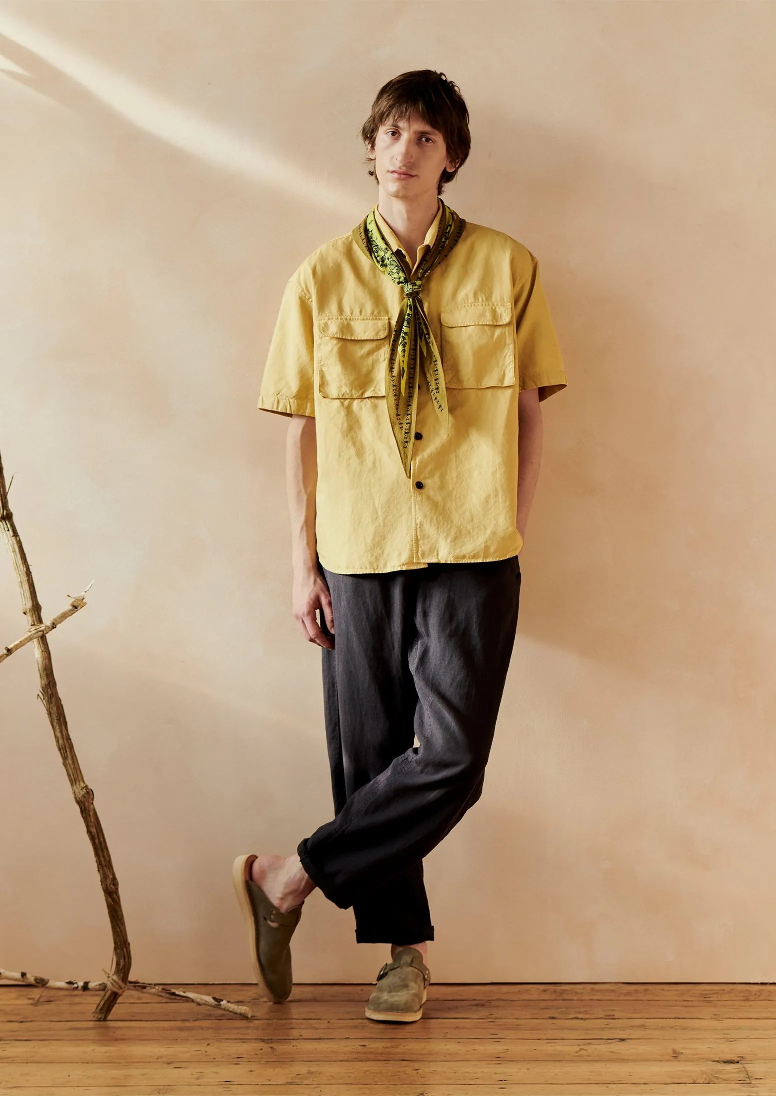 Dropped Shoulder Cotton Linen Shirt | Soft Yellow sold by TOAST product image thumbnail 2