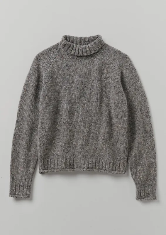 Donegal Roll Neck Sweater | Smoke sold by TOAST