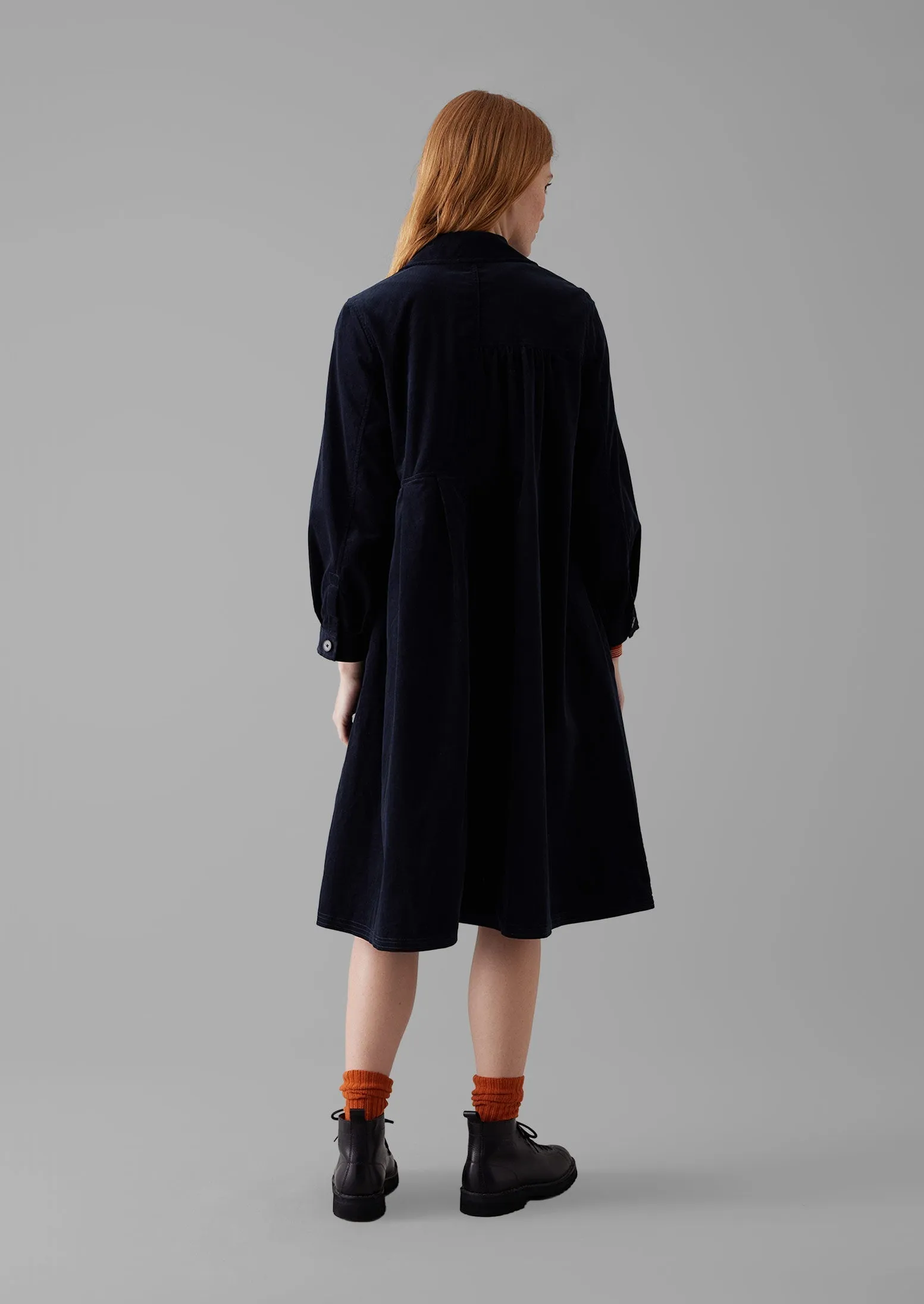 Panelled Needlecord Dress | Navy sold by TOAST product image thumbnail 3