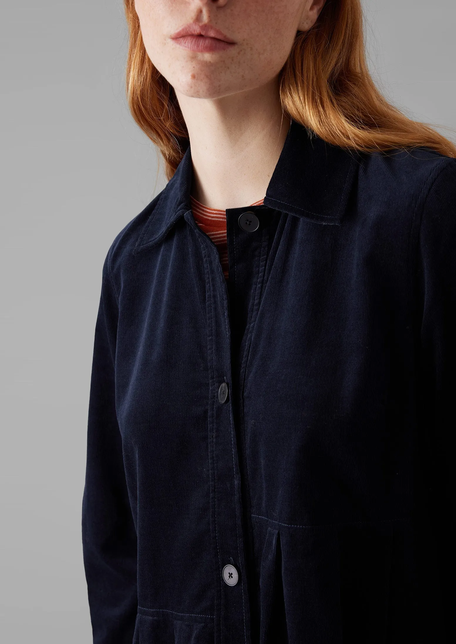 Panelled Needlecord Dress | Navy sold by TOAST product image thumbnail 4