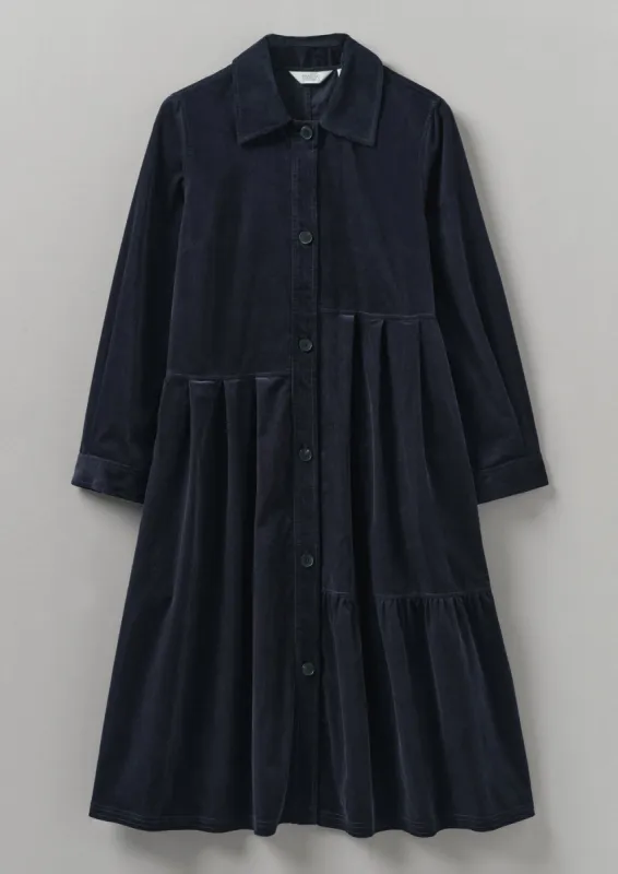 Panelled Needlecord Dress | Navy sold by TOAST