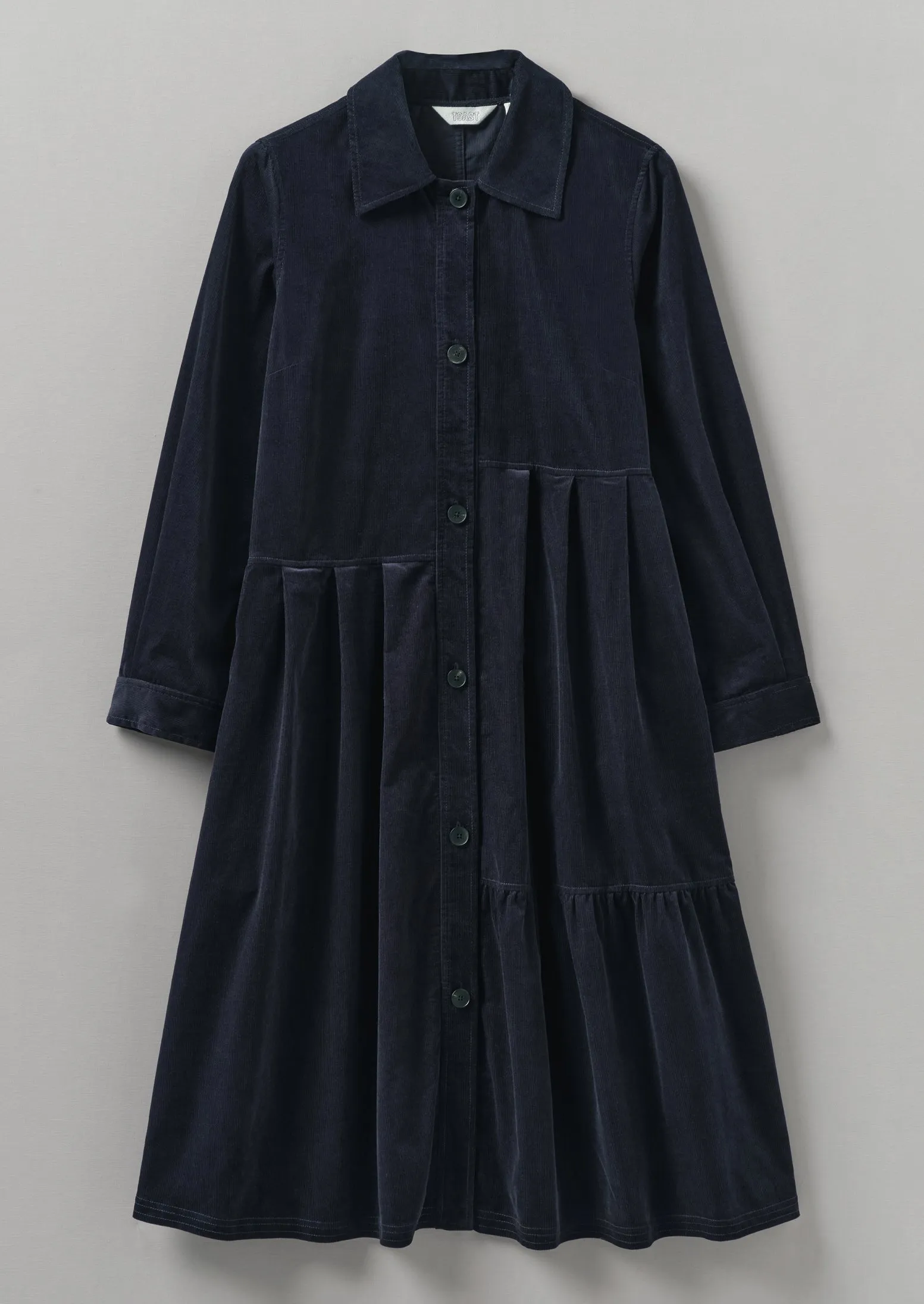 Panelled Needlecord Dress | Navy sold by TOAST