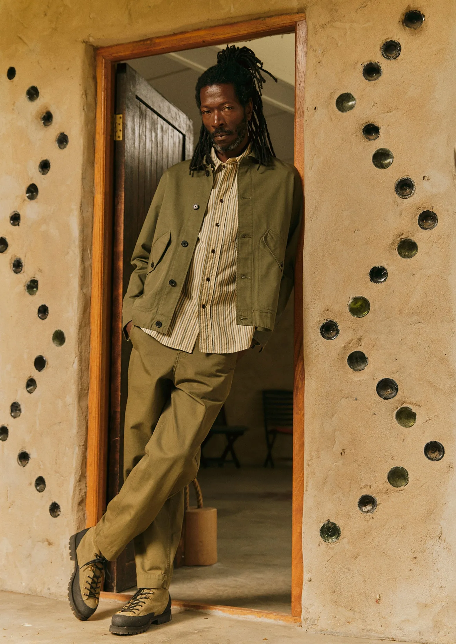 Garment Dyed Organic Cotton Coach Jacket | Artichoke sold by TOAST product image thumbnail 3