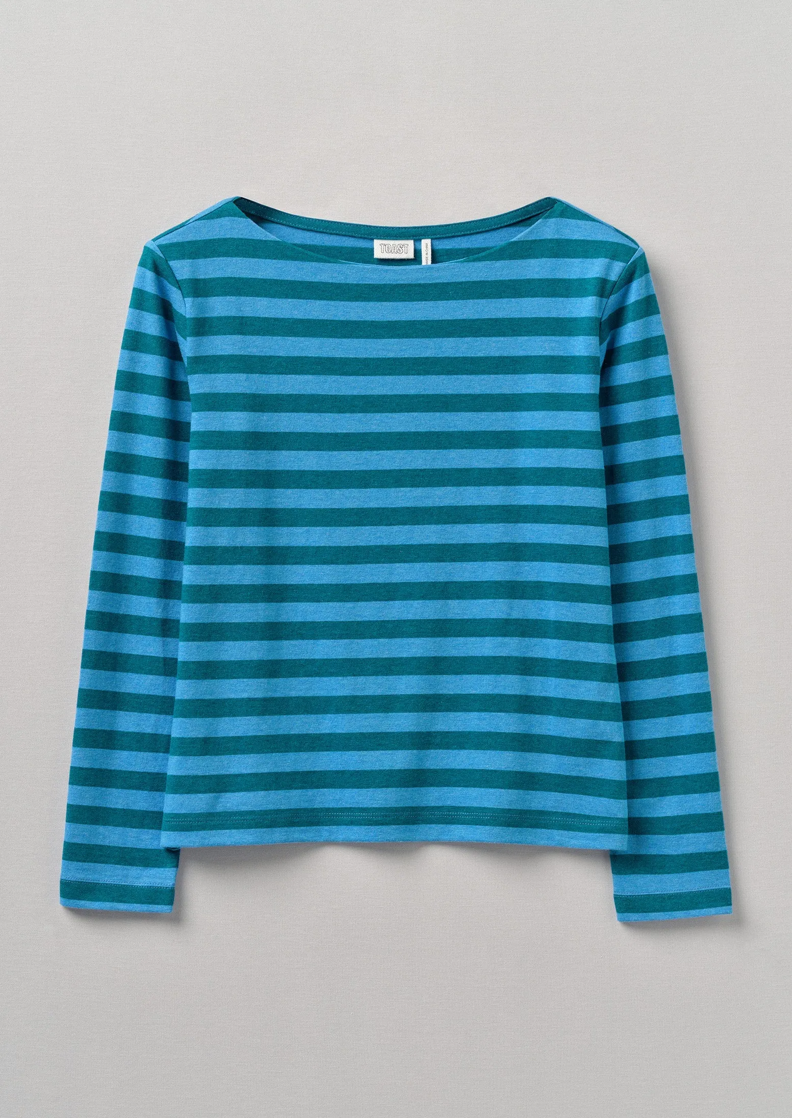Stripe Soft Cotton Long Sleeve Tee | Blue/Teal sold by TOAST