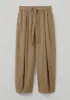 Cotton Poplin Easy Pleated Trousers | Taupe sold by TOAST