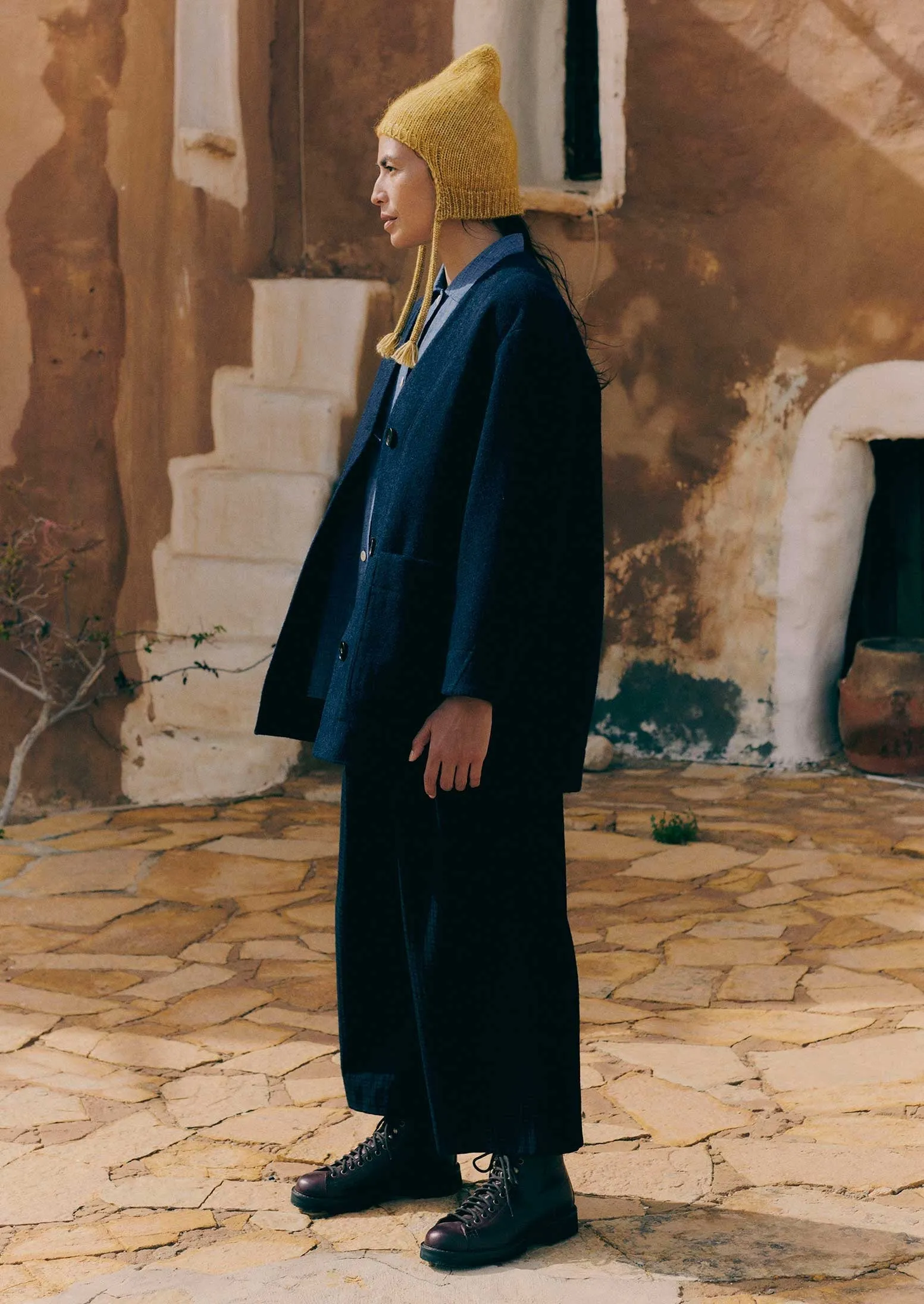 Boiled Wool Short Coat | Navy sold by TOAST product image thumbnail 2