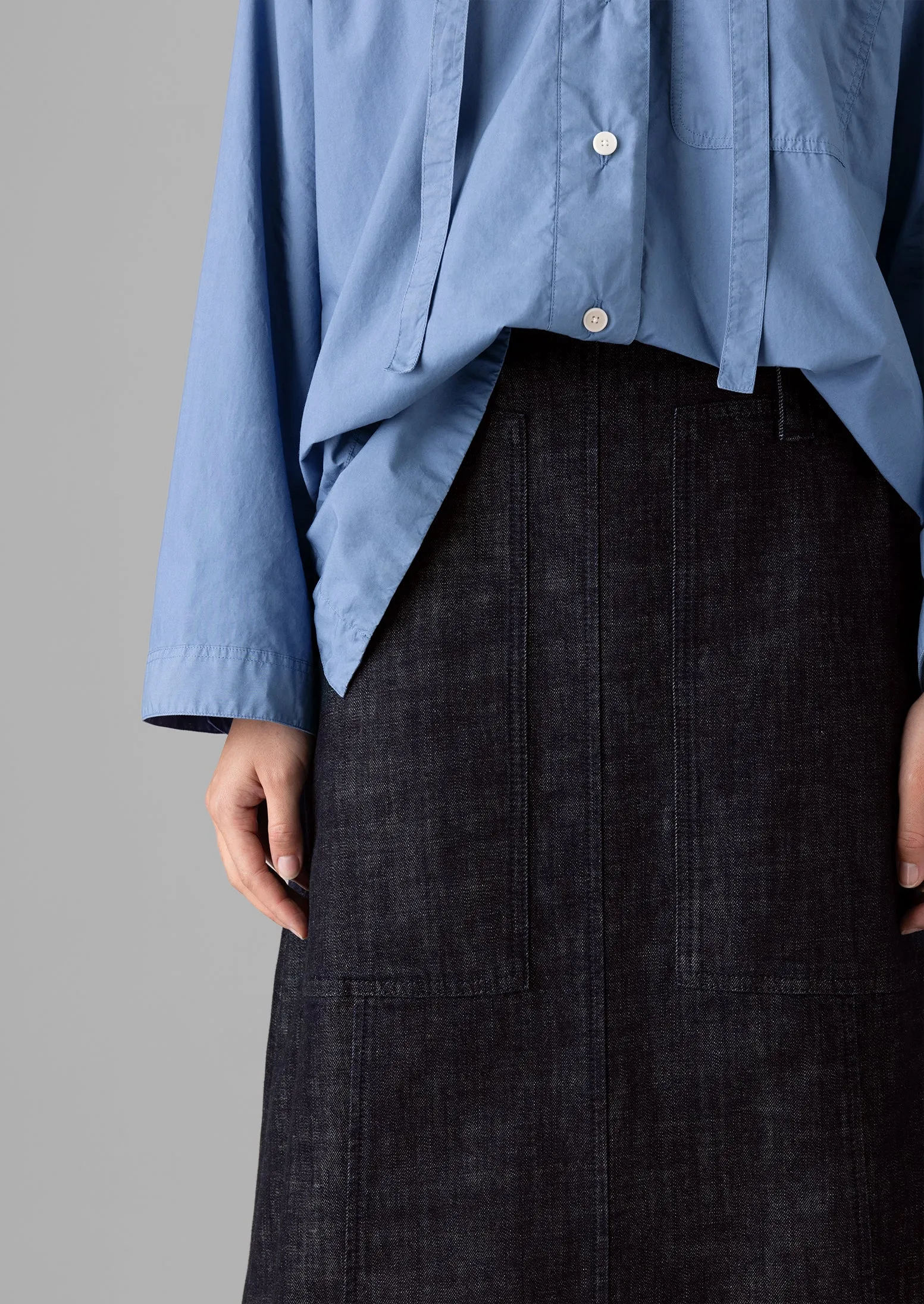 Patch Pocket Organic Indigo Denim Skirt | Indigo sold by TOAST product image thumbnail 3