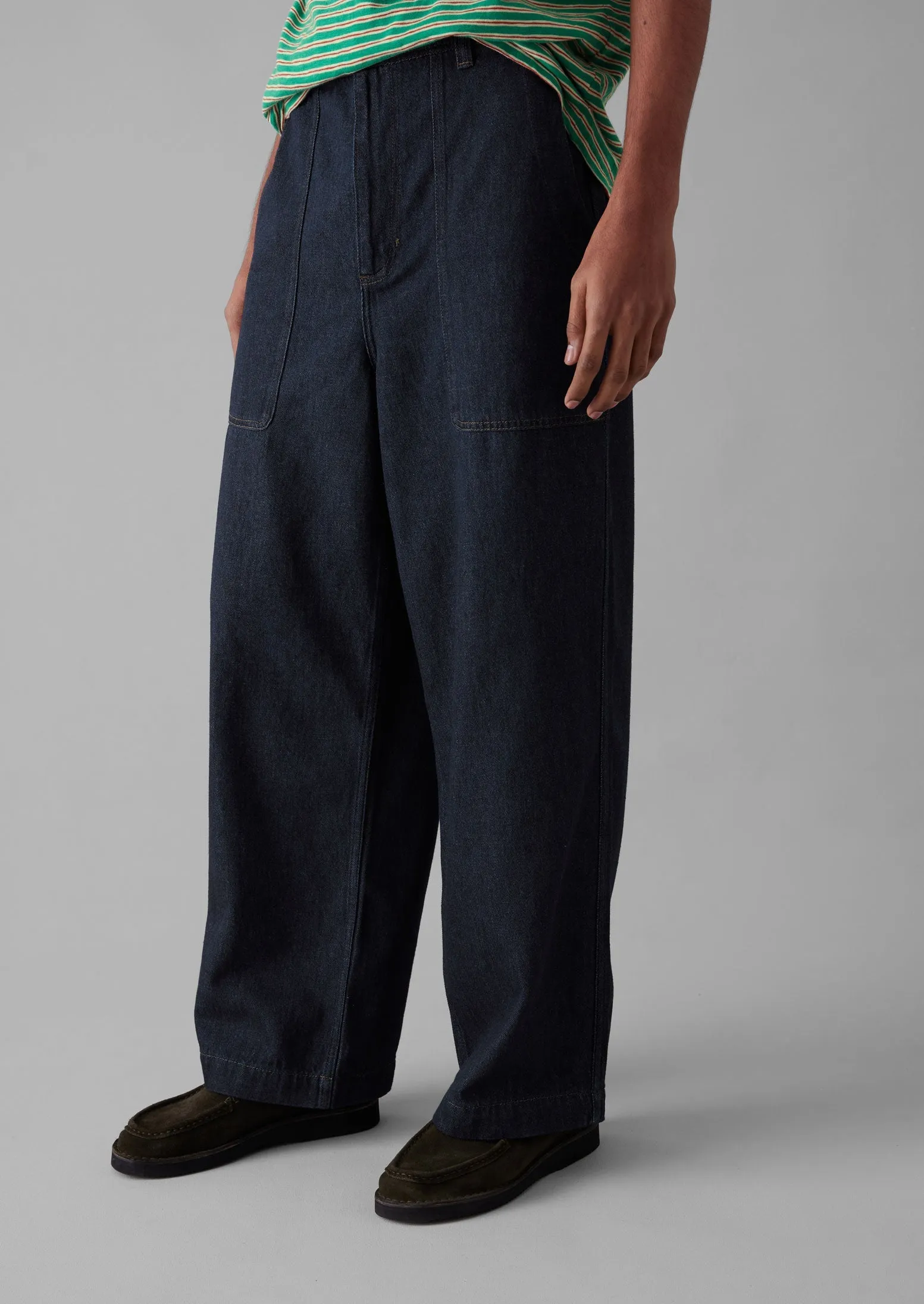 Cotton Hemp Denim Cargo Trousers | Indigo sold by TOAST product image thumbnail 5