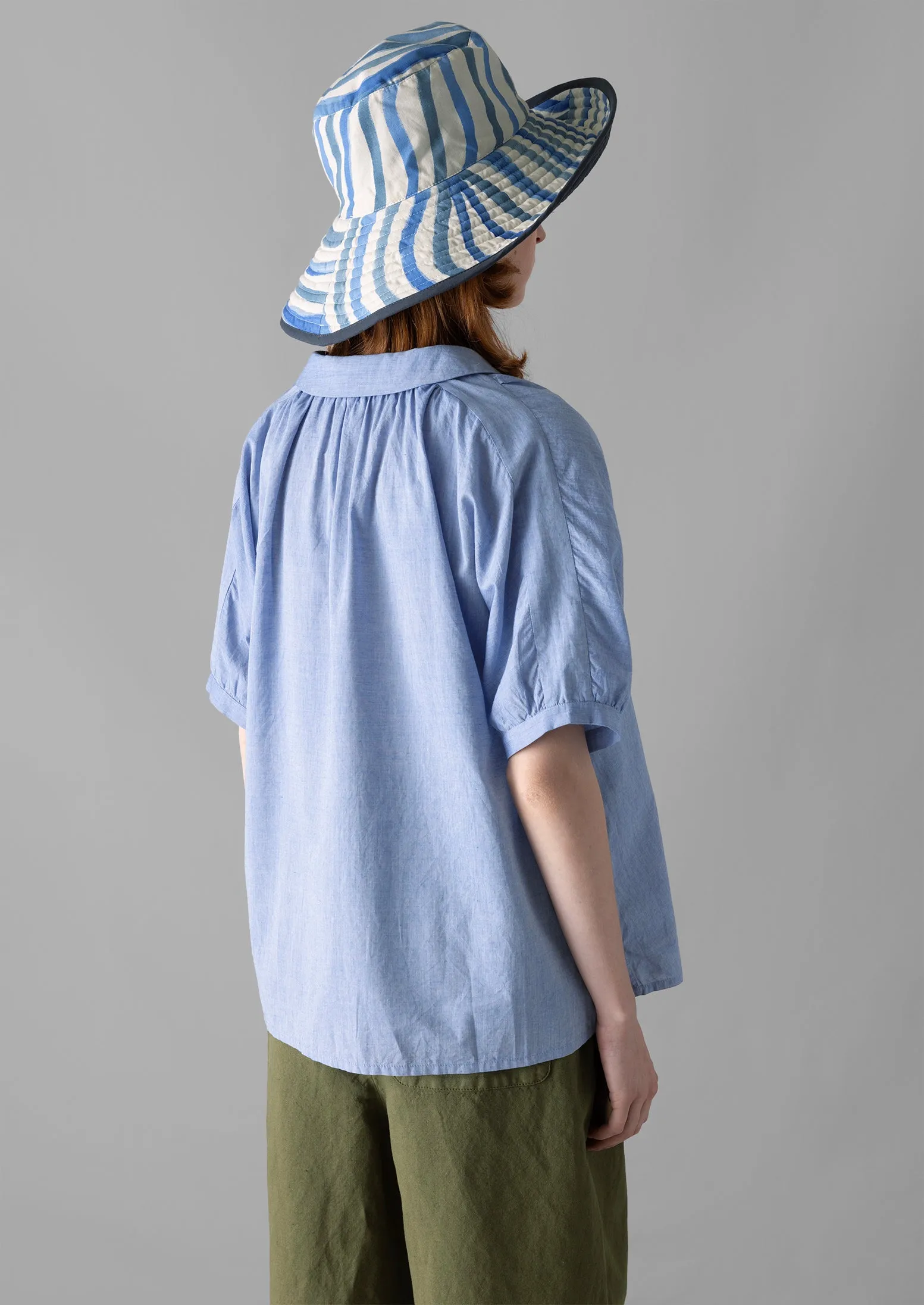 Gathered Cotton Chambray Shirt | Chambray sold by TOAST product image thumbnail 4