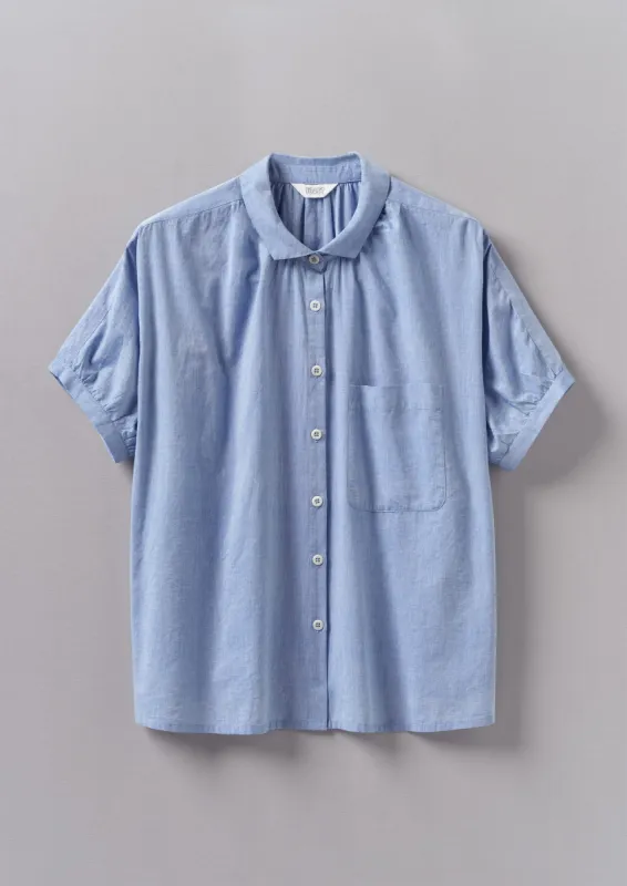 Gathered Cotton Chambray Shirt | Chambray sold by TOAST