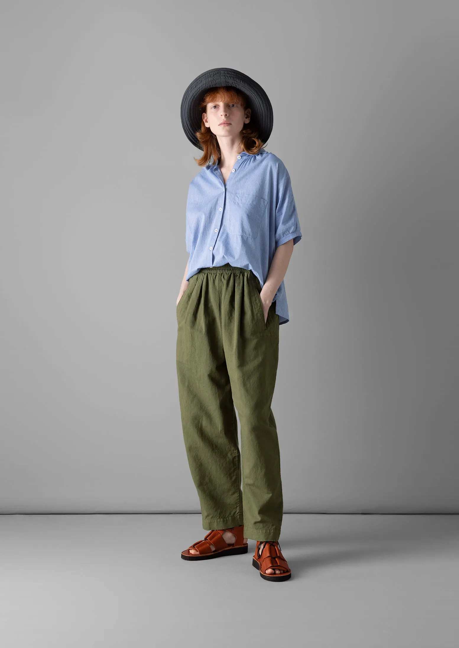 Gathered Cotton Chambray Shirt | Chambray sold by TOAST product image thumbnail 3