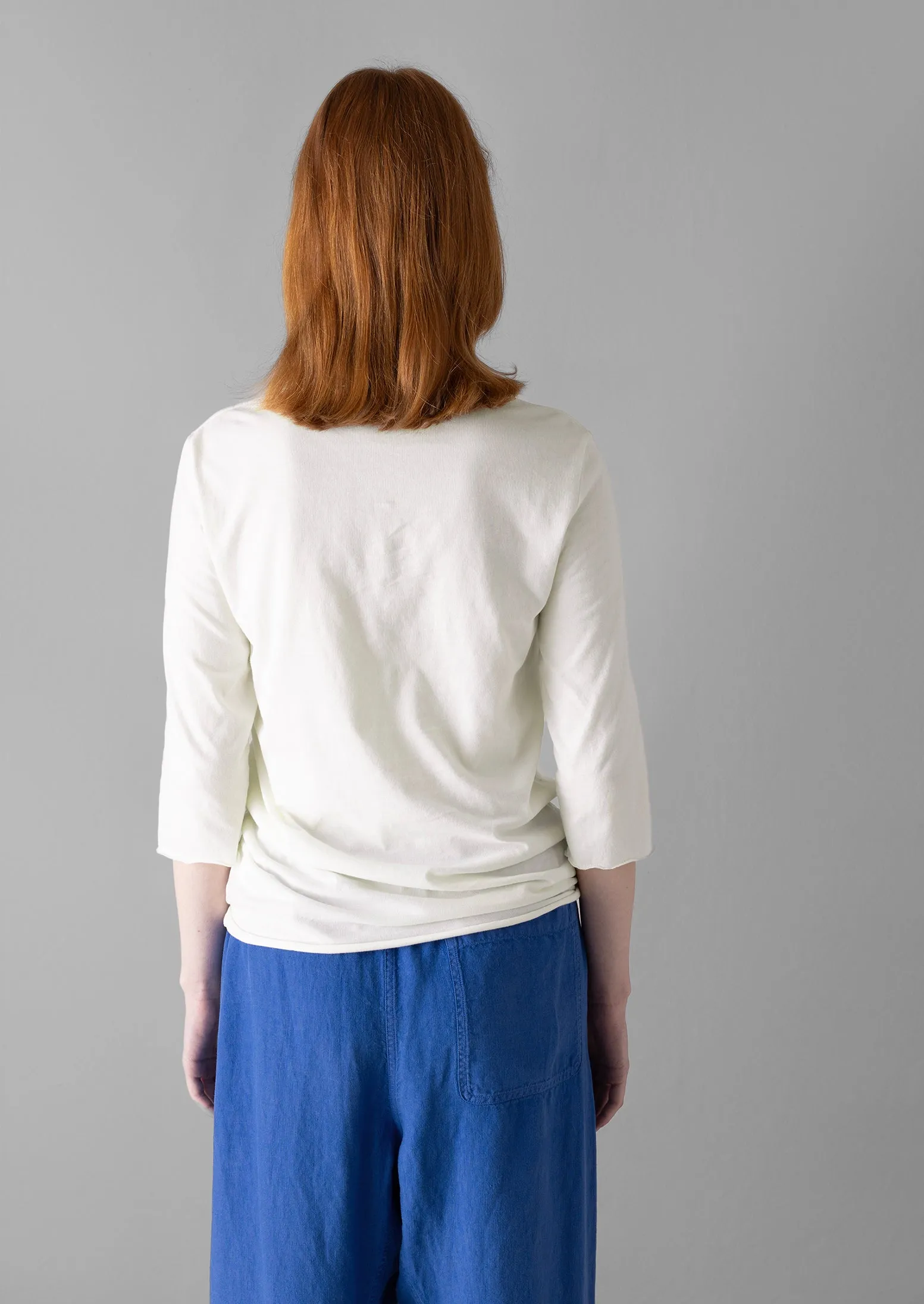 Cotton Half Sleeve Lounge Tee | Chalk sold by TOAST product image thumbnail 3