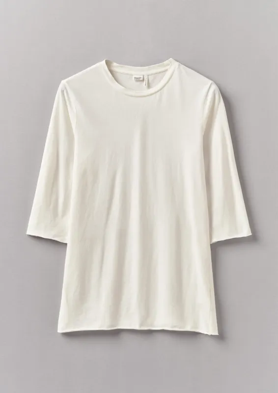 Cotton Half Sleeve Lounge Tee | Chalk sold by TOAST