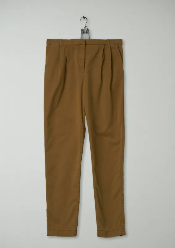 Reworn George Pleat Trousers Size 14 (201) | Olive made by TOAST