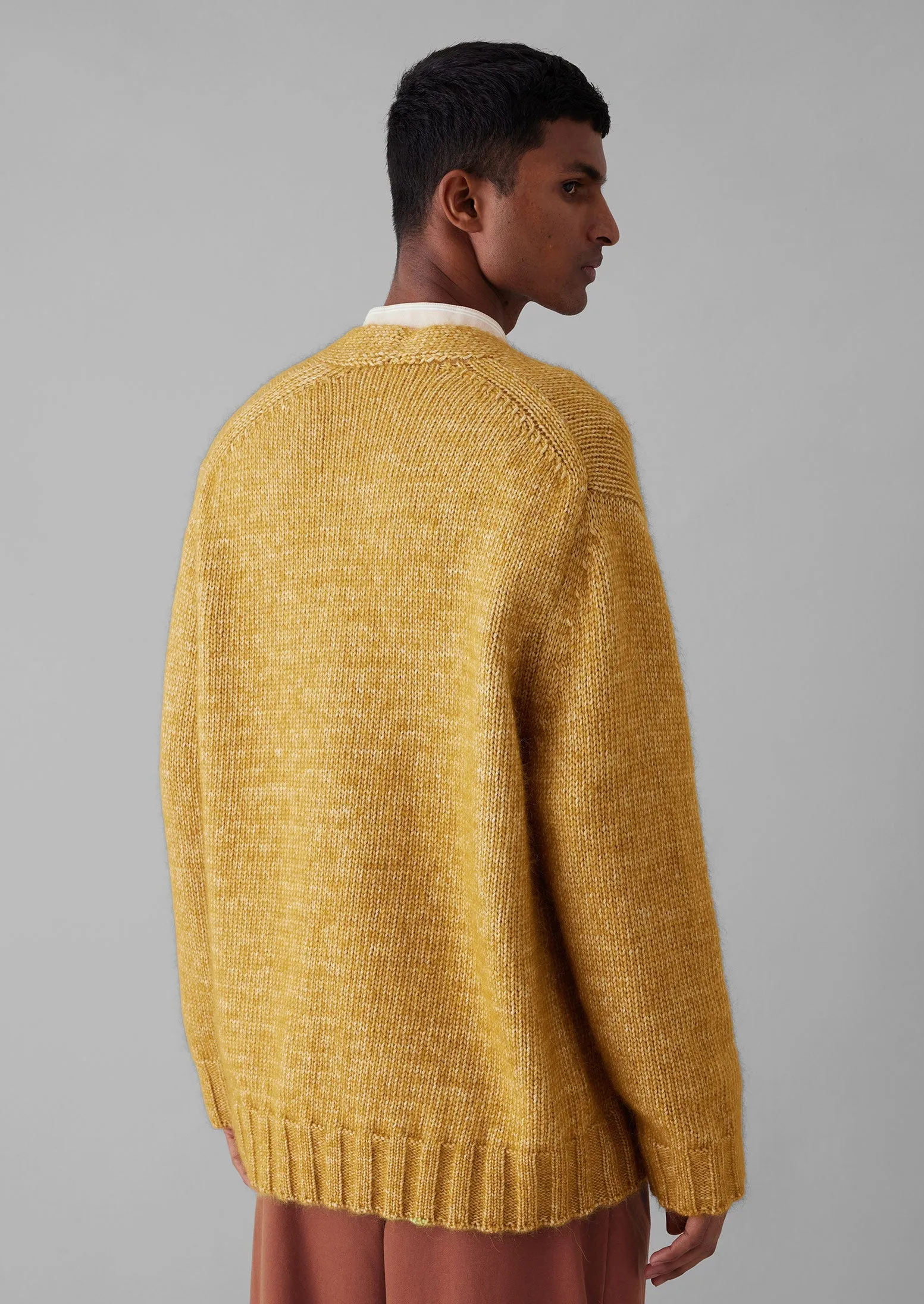 Alpaca Wool V-Neck Cardigan | Dijon Yellow sold by TOAST product image thumbnail 4