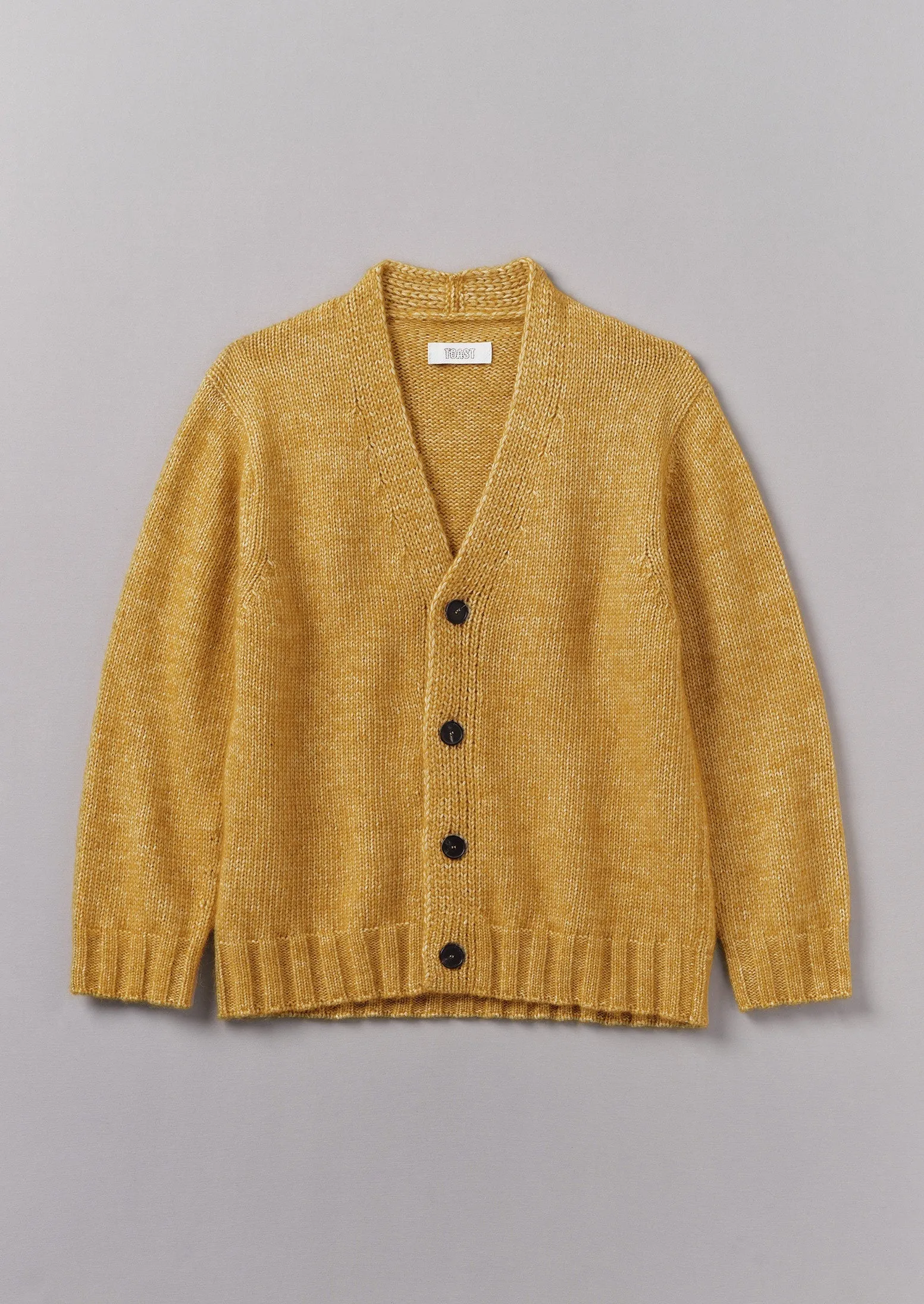 Alpaca Wool V-Neck Cardigan | Dijon Yellow sold by TOAST