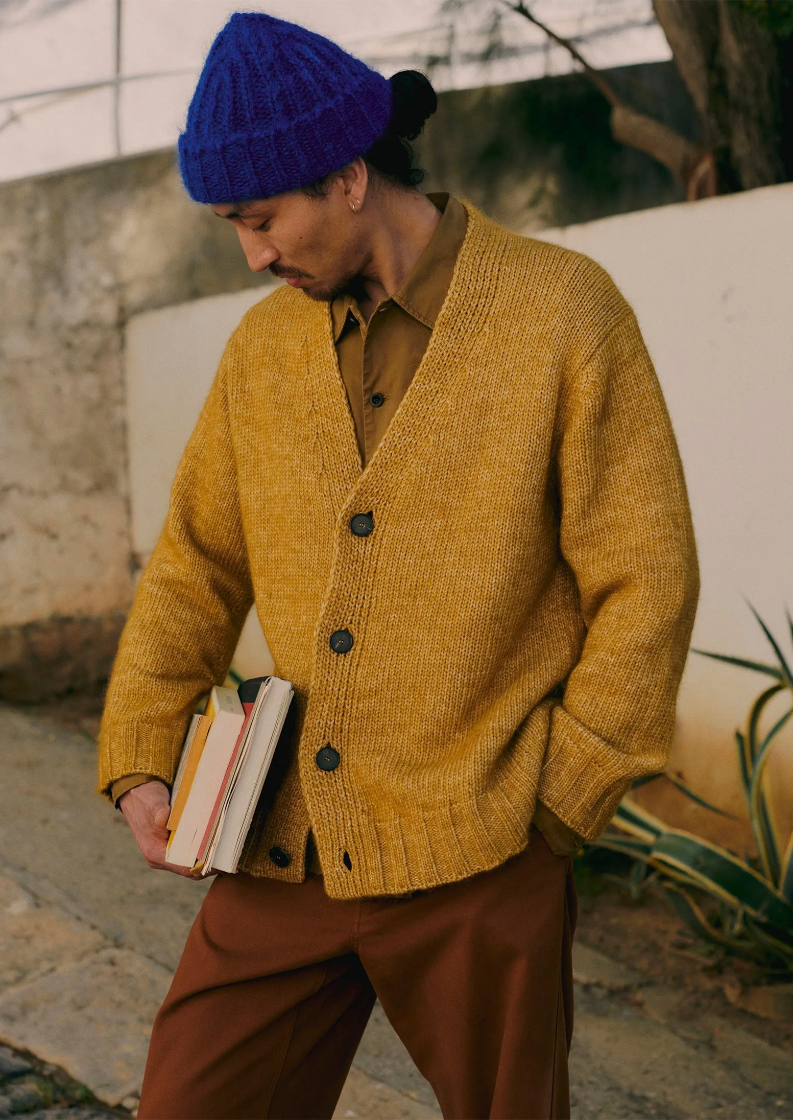 Alpaca Wool V-Neck Cardigan | Dijon Yellow sold by TOAST product image thumbnail 2