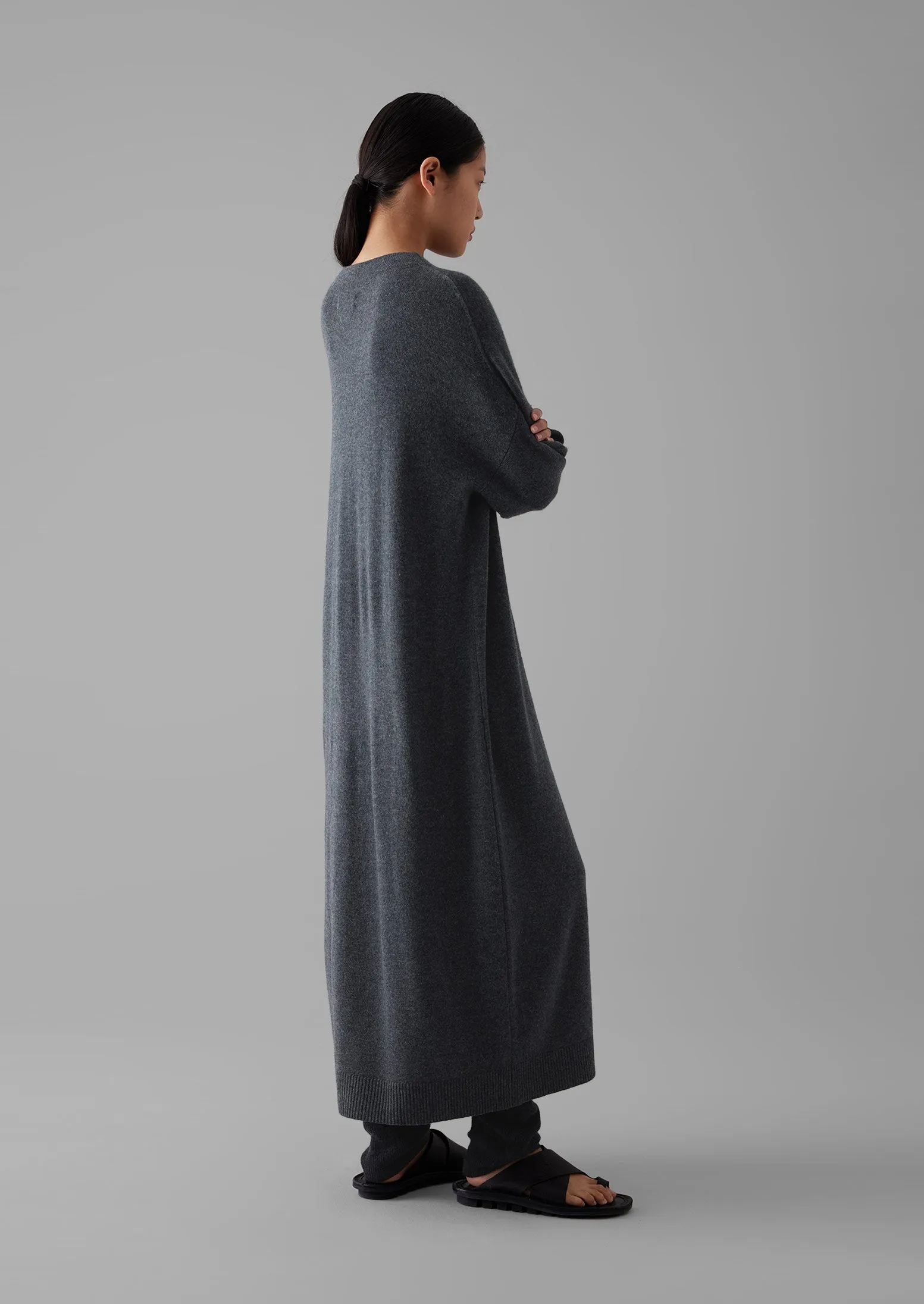 Wool Cashmere Jumper Dress | Charcoal Melange sold by TOAST product image thumbnail 4