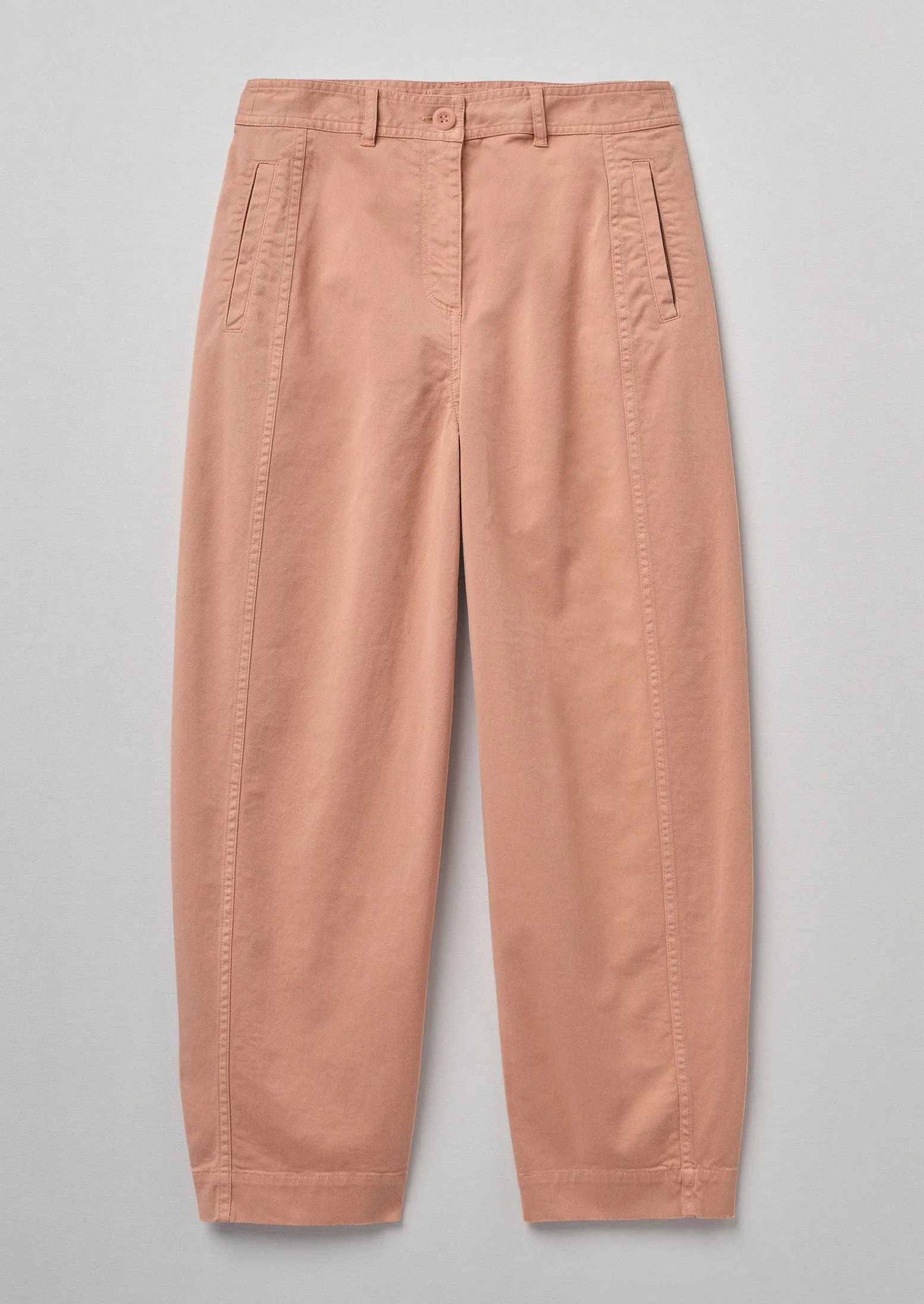 Kathe Flat Front Cotton Twill Trousers | Madder Rose sold by TOAST