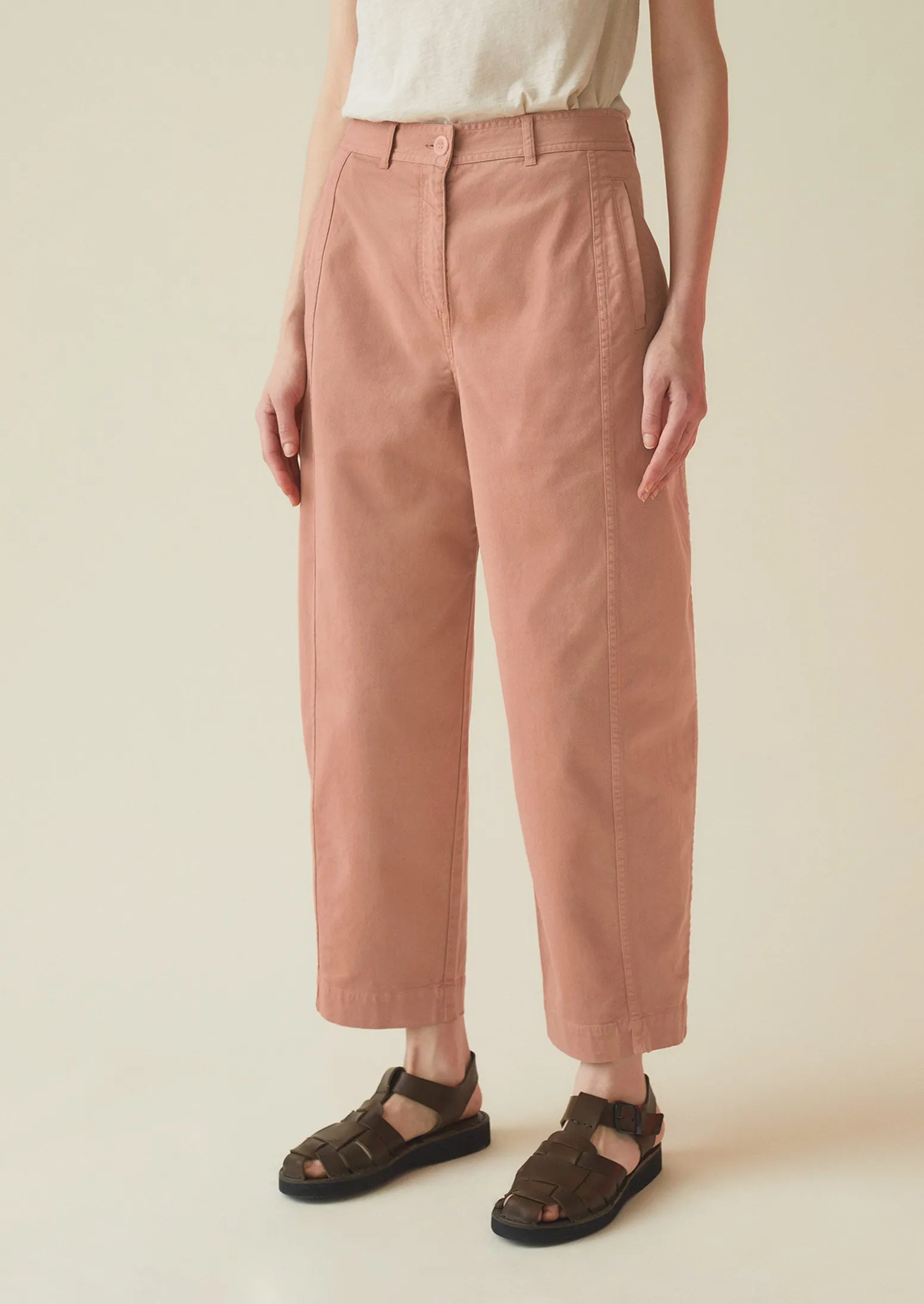 Kathe Flat Front Cotton Twill Trousers | Madder Rose sold by TOAST product image thumbnail 5