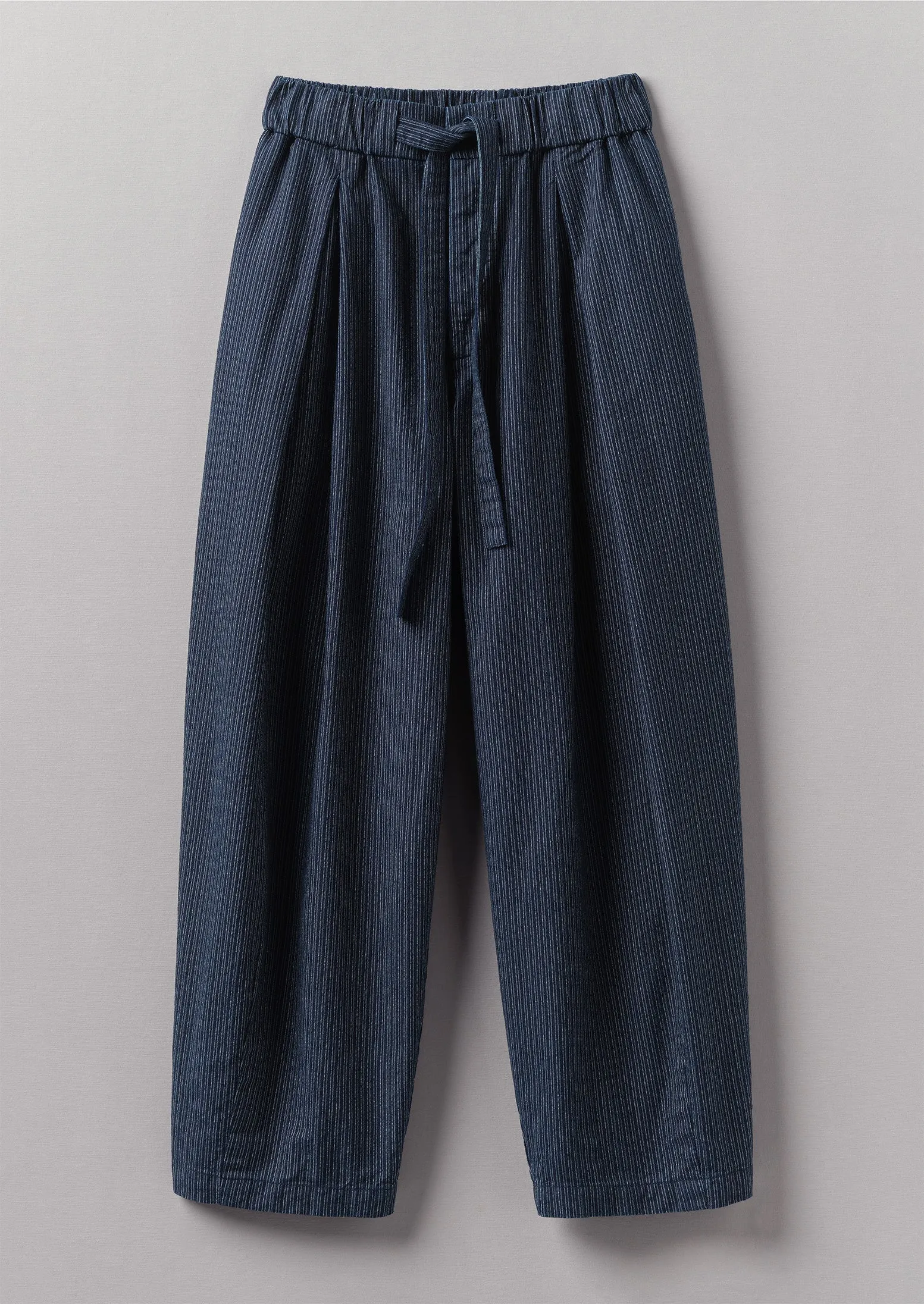 Bronwen Stripe Cotton Trousers | Navy/Ecru sold by TOAST