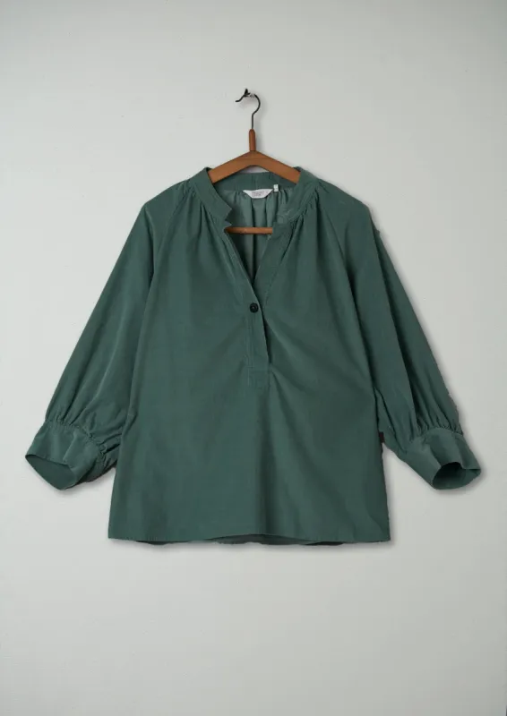 Reworn Needlecord Raglan Shirt Size L (221) | Thorn Green sold by TOAST