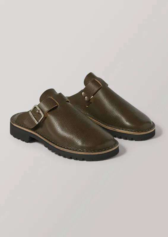 Fracap Leather Mules | Olive sold by TOAST