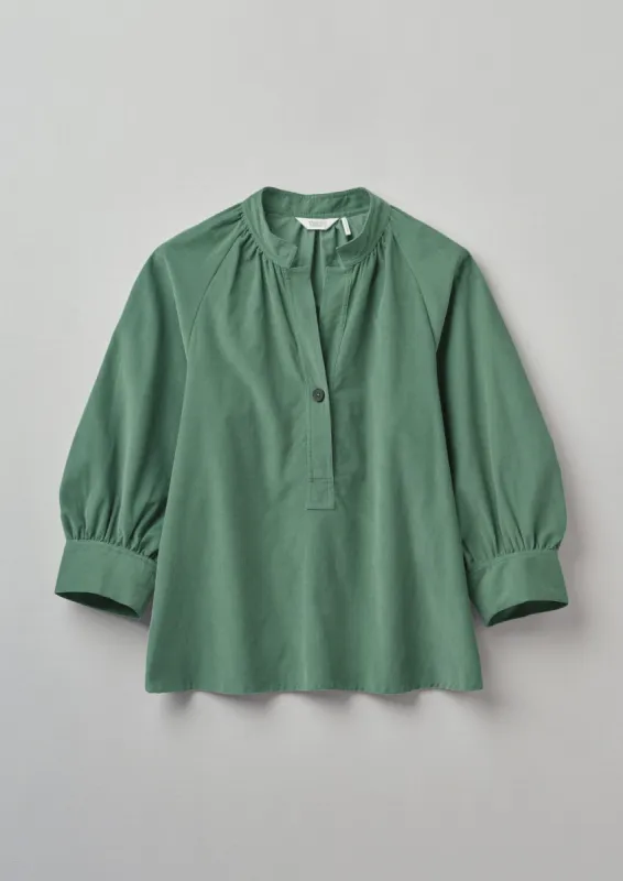 Organic Needlecord Raglan Shirt | Thorn Green sold by TOAST
