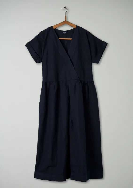 Reworn Wrap Front Dress Size 10 (345) | Slate Blue sold by TOAST