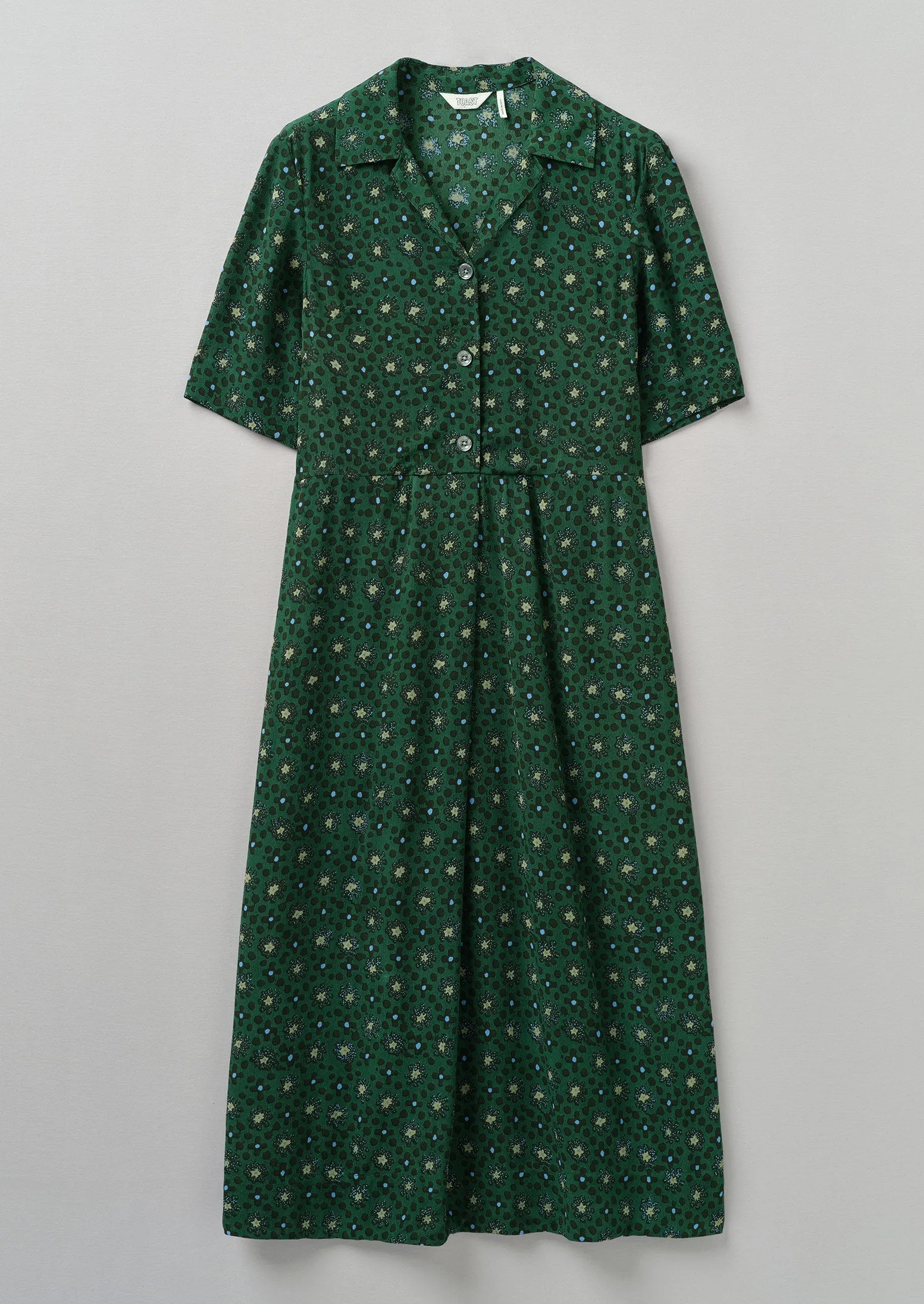 toast green dress TOAST Olive Green Cotton Dress with Sailor Style Neckline (C)(6) – The  Thrifty Hippy main image 0