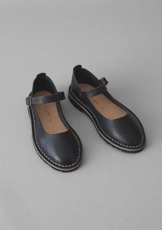 Steve Mono Leather Mary Jane Shoes | Black sold by TOAST