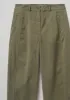 Kathe Flat Front Cotton Twill Trousers | Dark Pear sold by TOAST