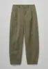 Kathe Flat Front Cotton Twill Trousers | Dark Pear sold by TOAST