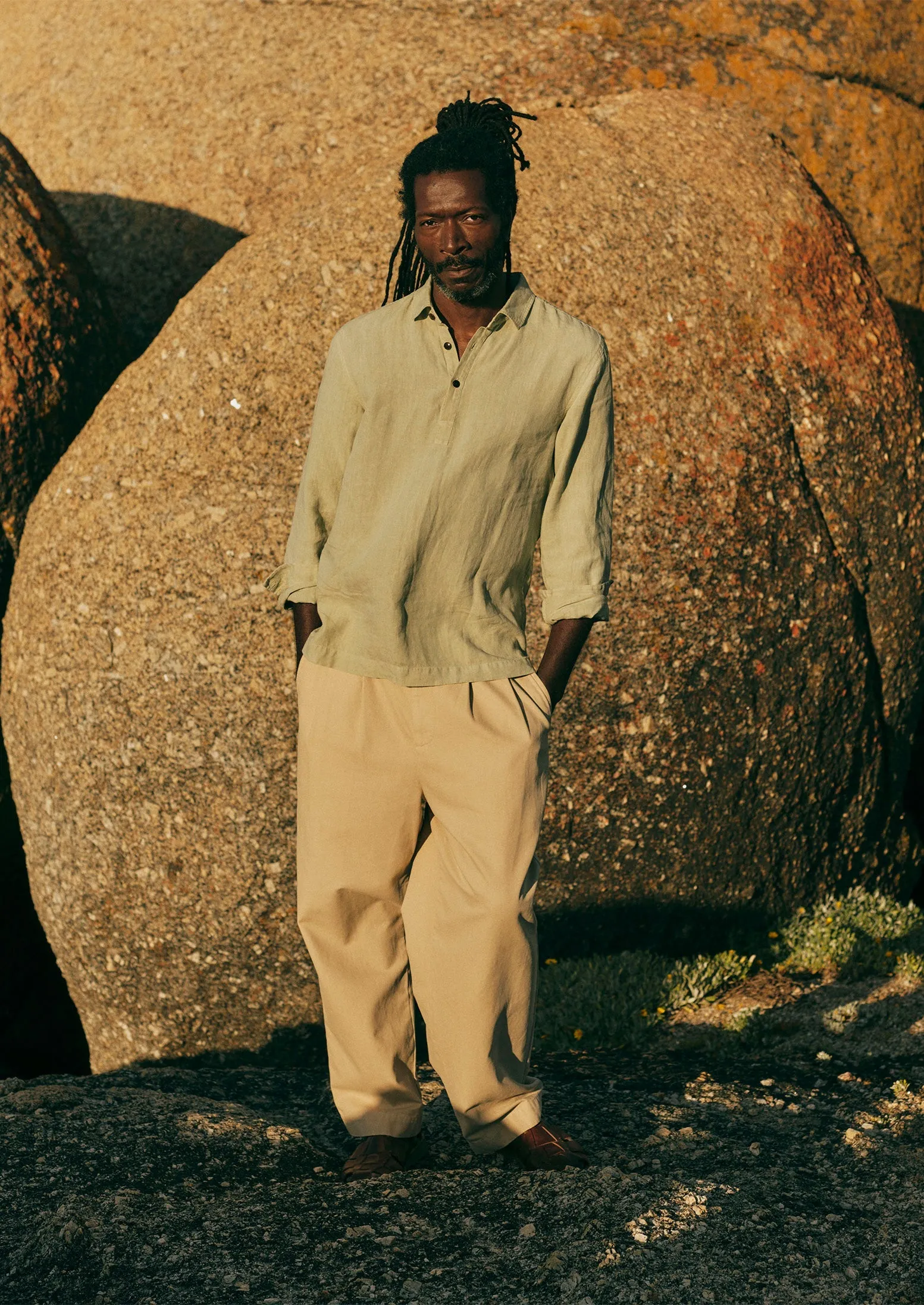 Bill Cotton Wide Leg Trousers | Stone sold by TOAST product image thumbnail 5