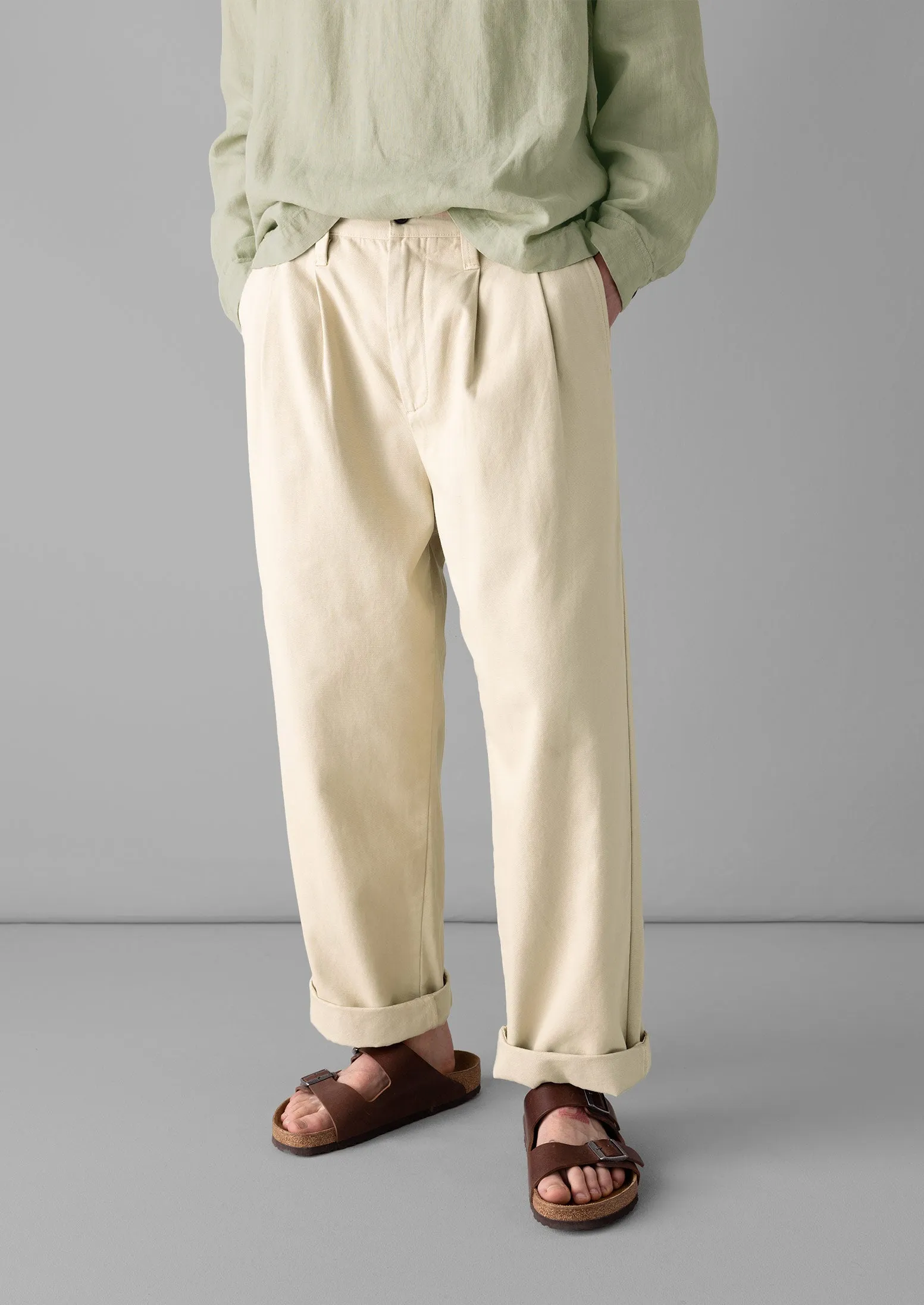 Bill Cotton Wide Leg Trousers | Stone sold by TOAST product image thumbnail 2