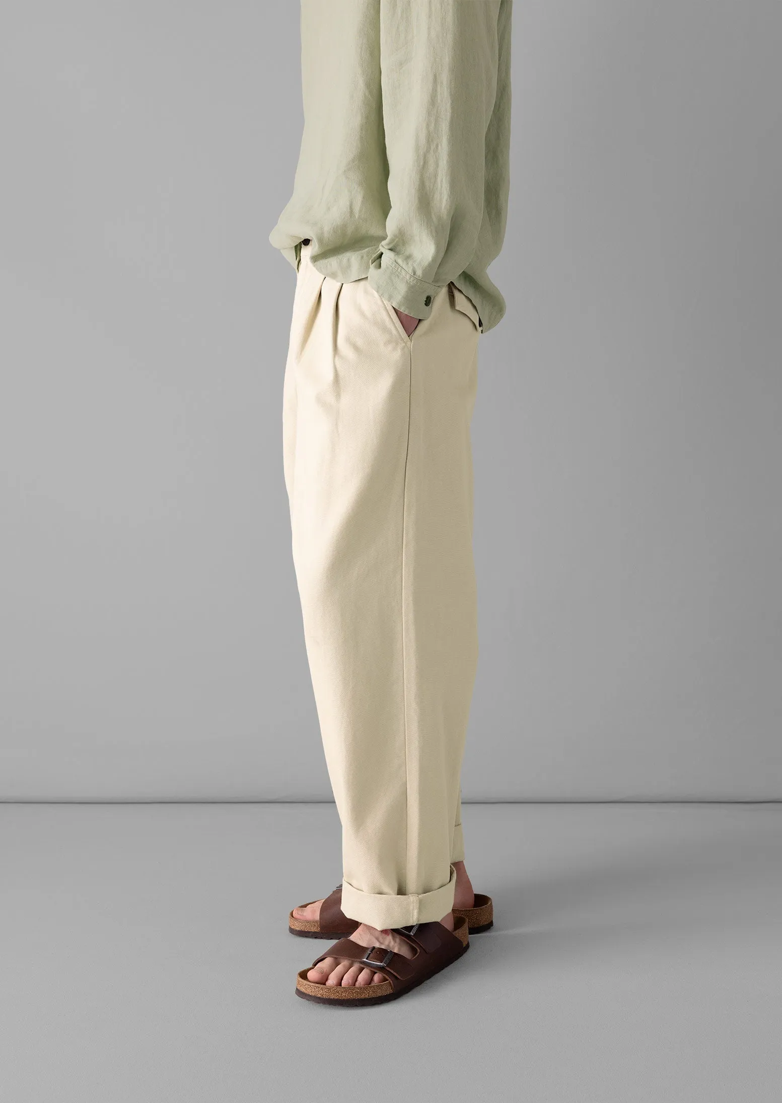 Bill Cotton Wide Leg Trousers | Stone sold by TOAST product image thumbnail 3