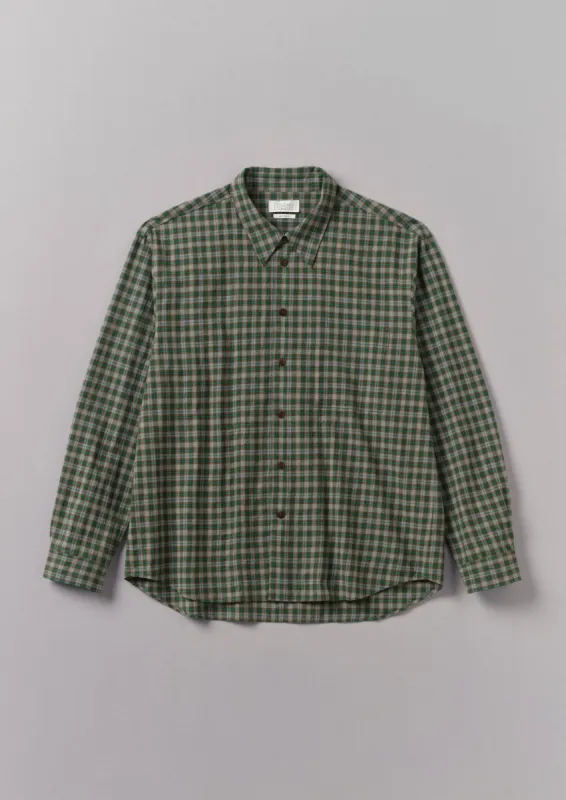 Check Cotton Wool Shirt | Grey/Green sold by TOAST