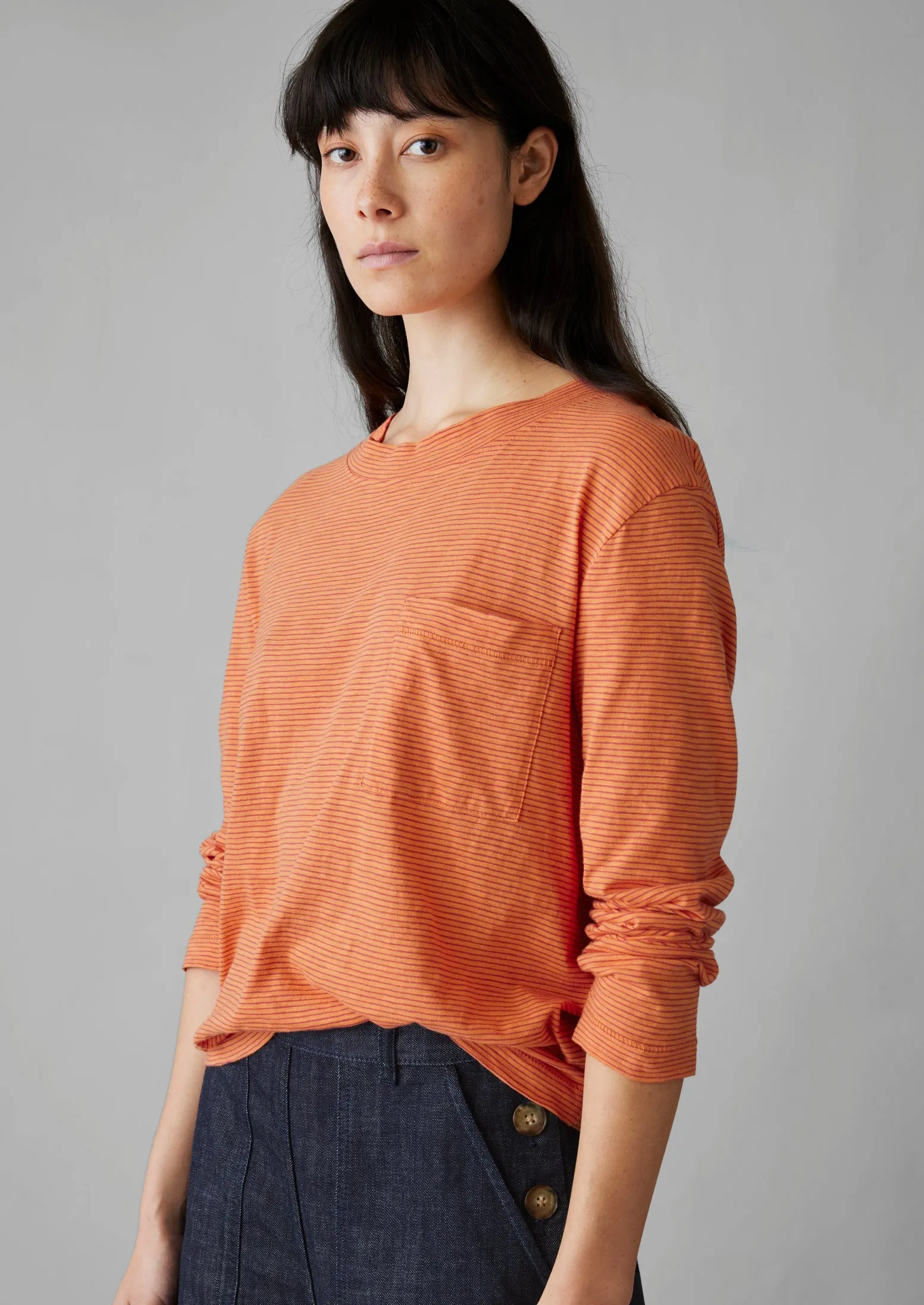 Patch Pocket Organic Cotton Tee | Coral sold by TOAST product image thumbnail 2