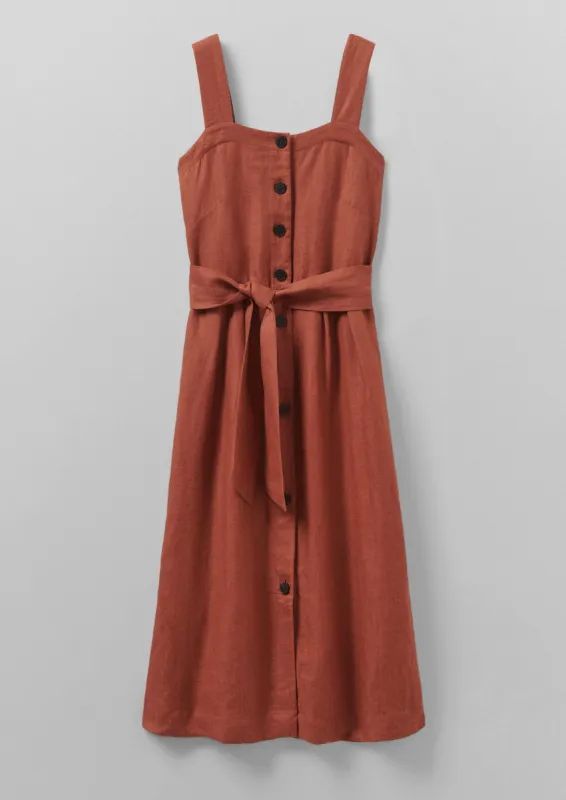 Linen Twill Sun Dress | Raw Sienna sold by TOAST