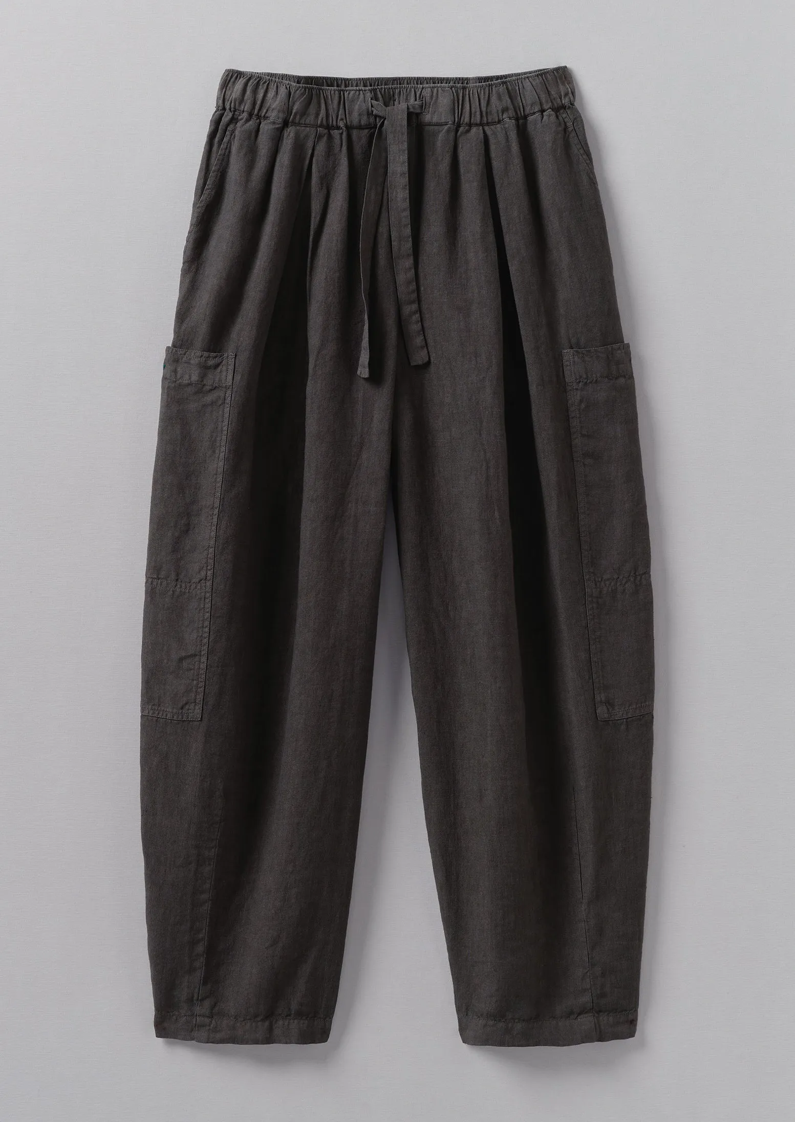 Side Pocket Garment Dyed Linen Trousers | Black Coffee sold by TOAST