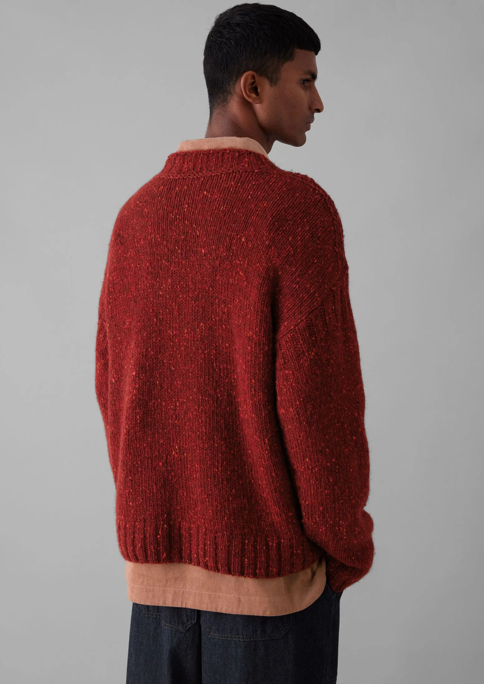 Donegal Wool High Neck Easy Sweater | Red Granite sold by TOAST product image thumbnail 5